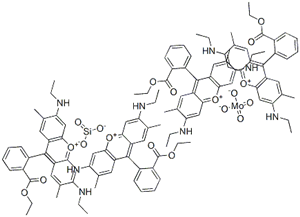 Xanthylium, 9-[2-(ethoxycarbonyl)phenyl]-3,6-bis(ethylamino)-2,7-dimethyl-, molybdatesilicate